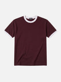 Ringer Tee — Burgundy X White