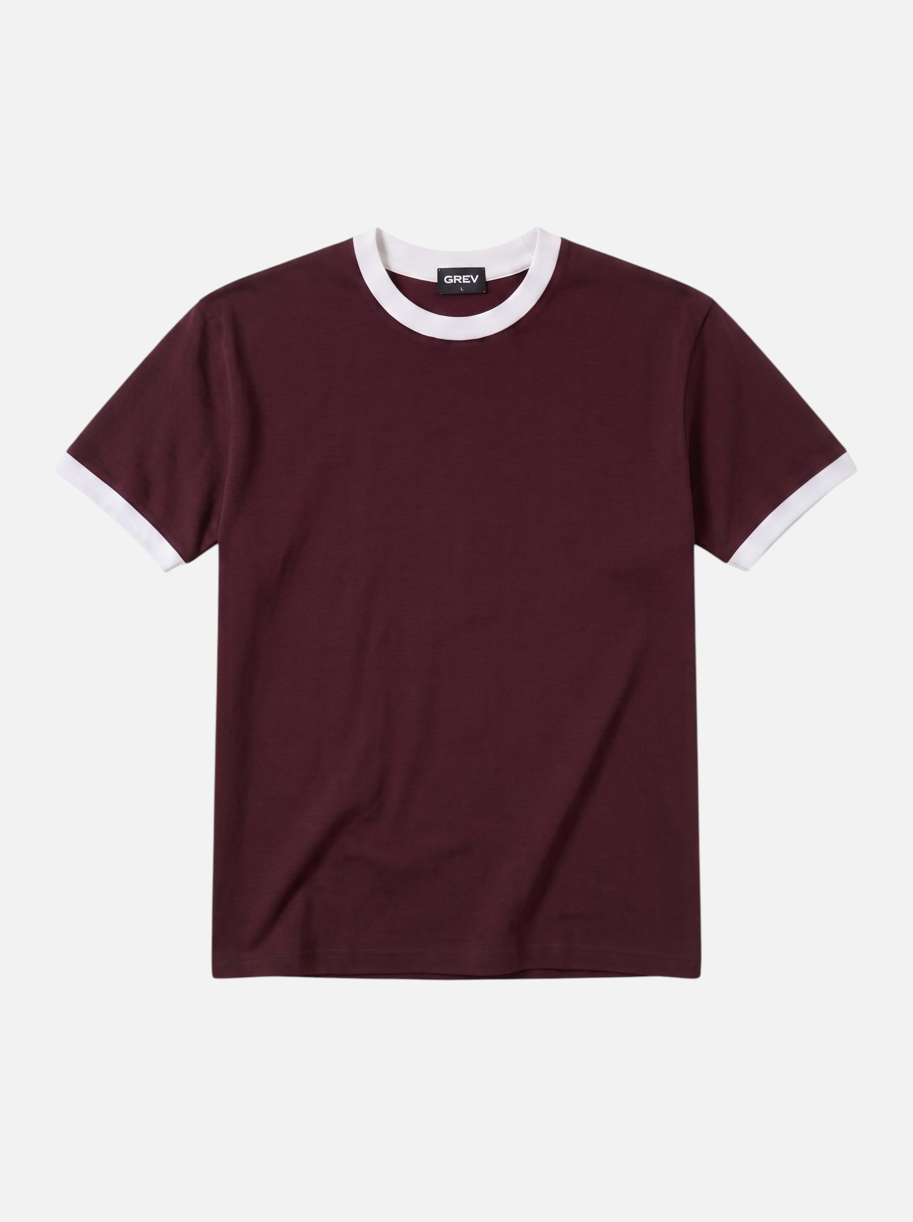 Ringer Tee — Burgundy X White