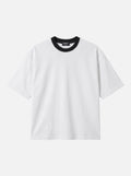 Contrast Collar Boxy Tee — Off-White X Black