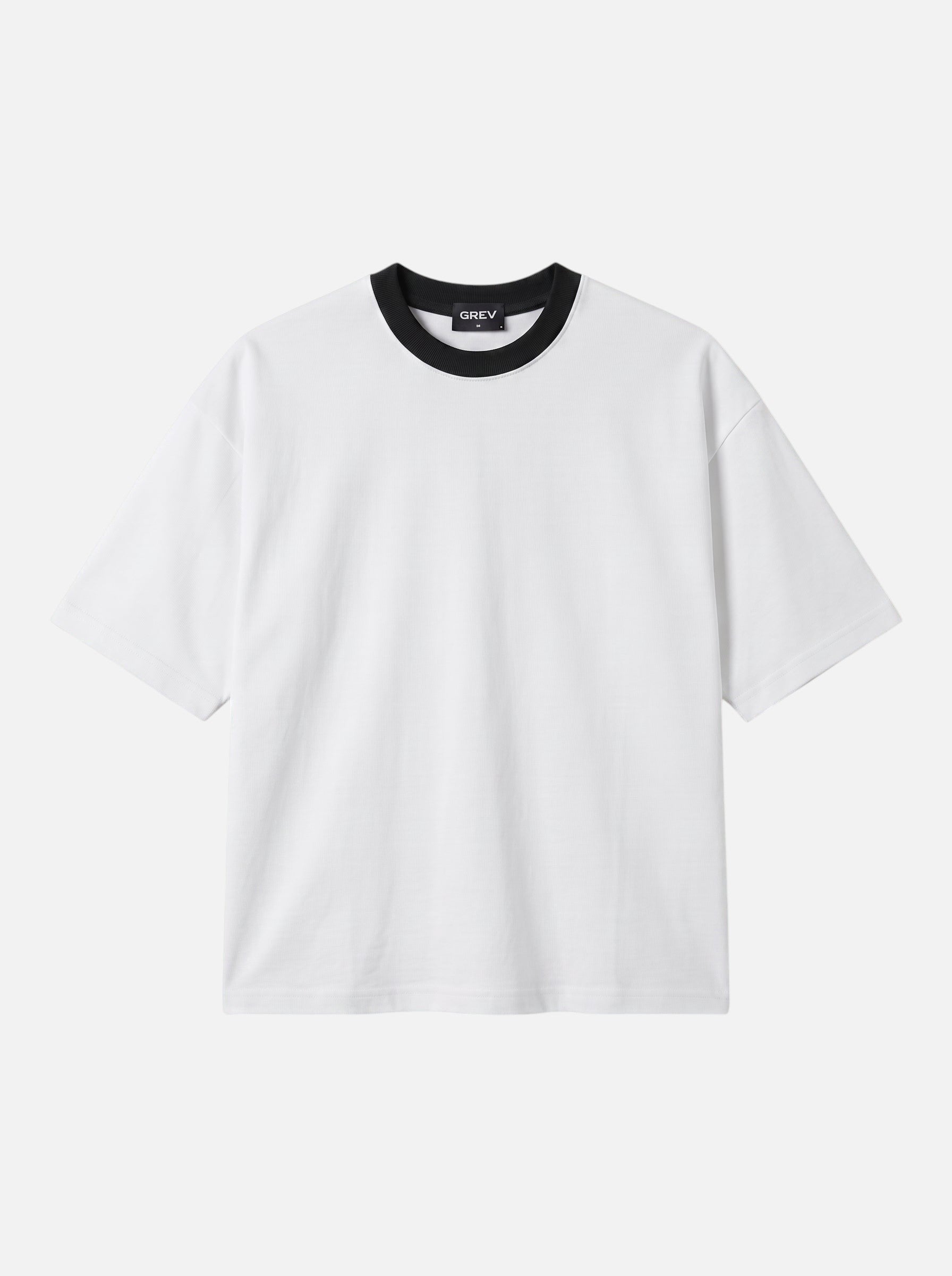 Contrast Collar Boxy Tee — Off-White X Black