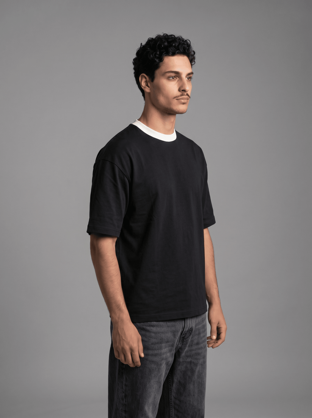 Boxy Tee — Black X White - GREV
