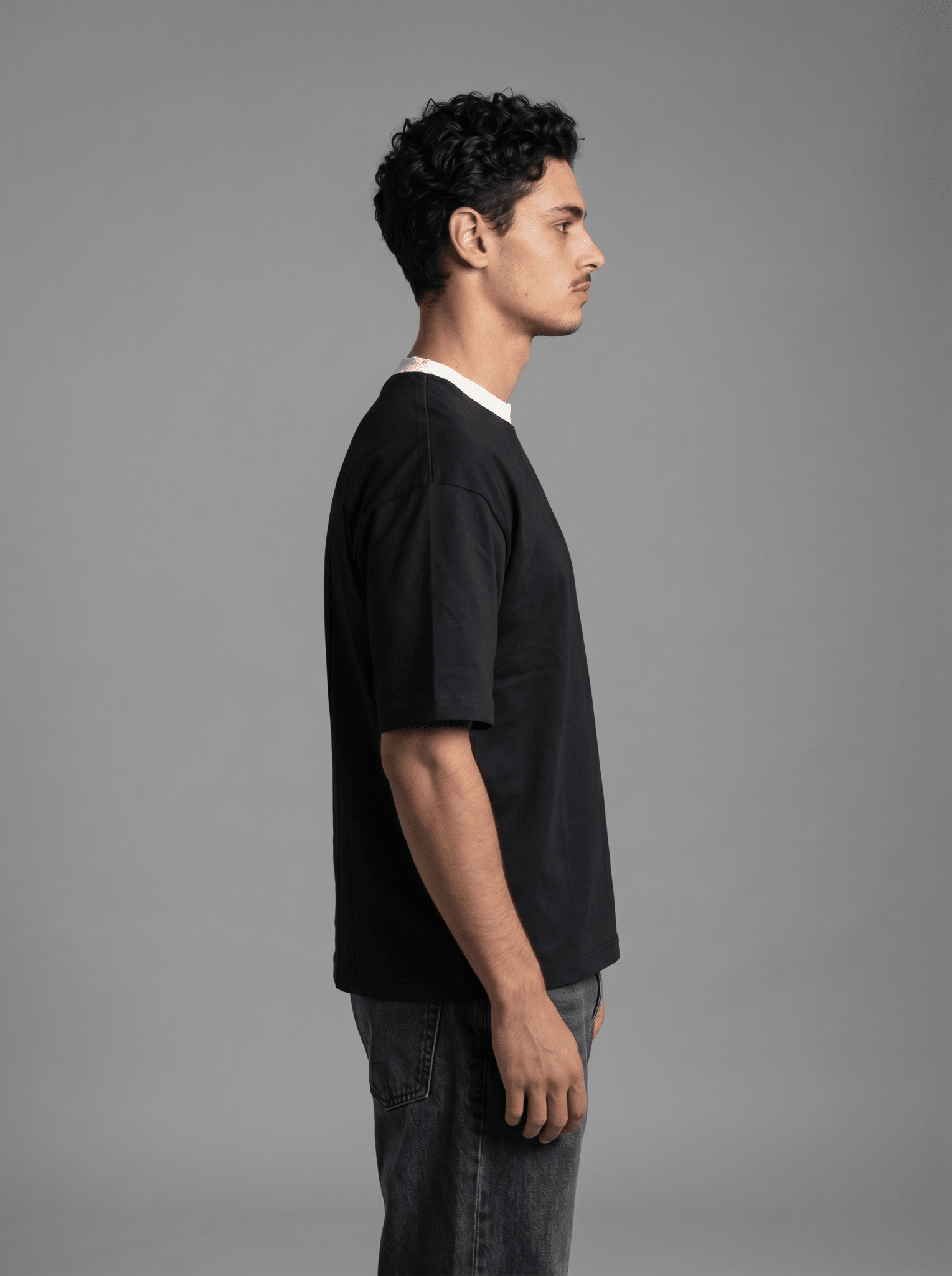 Boxy Tee — Black X White - GREV