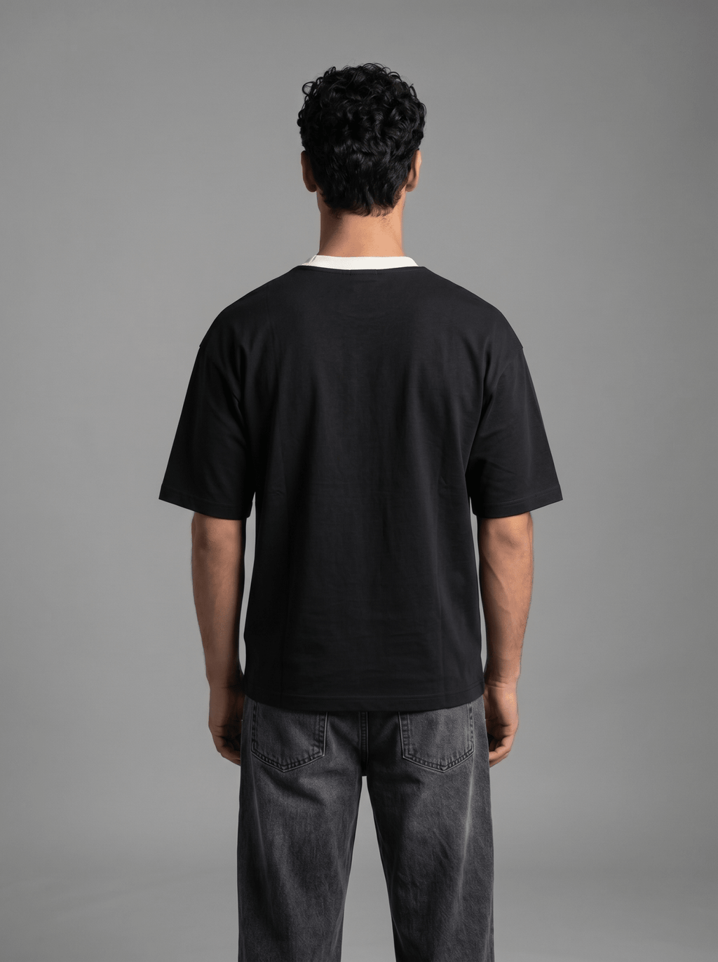 Boxy Tee — Black X White - GREV