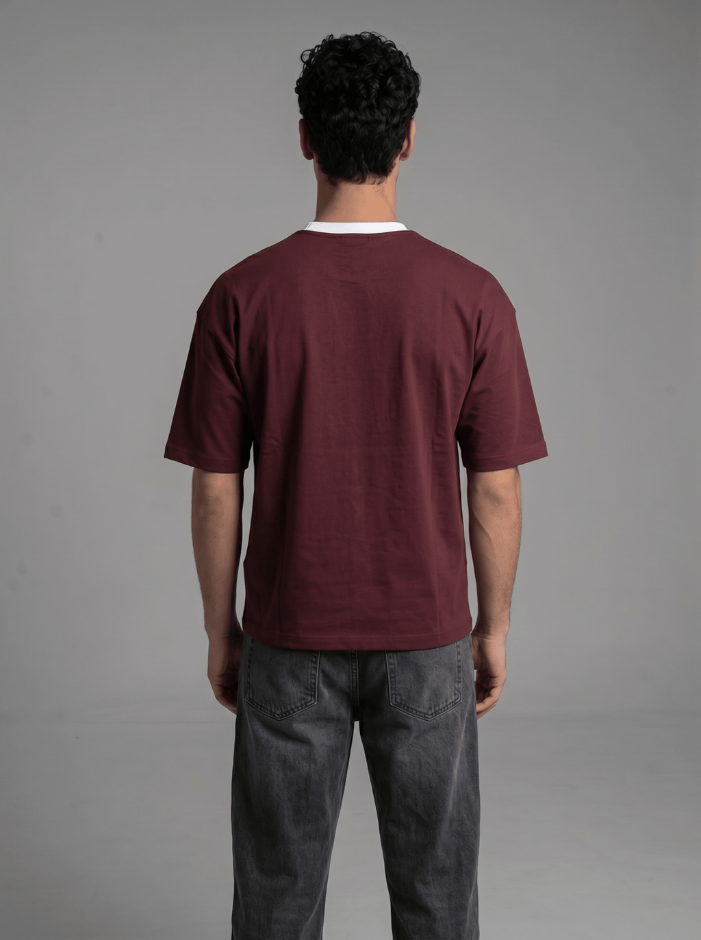 Boxy Tee — Burgundy X White - GREV