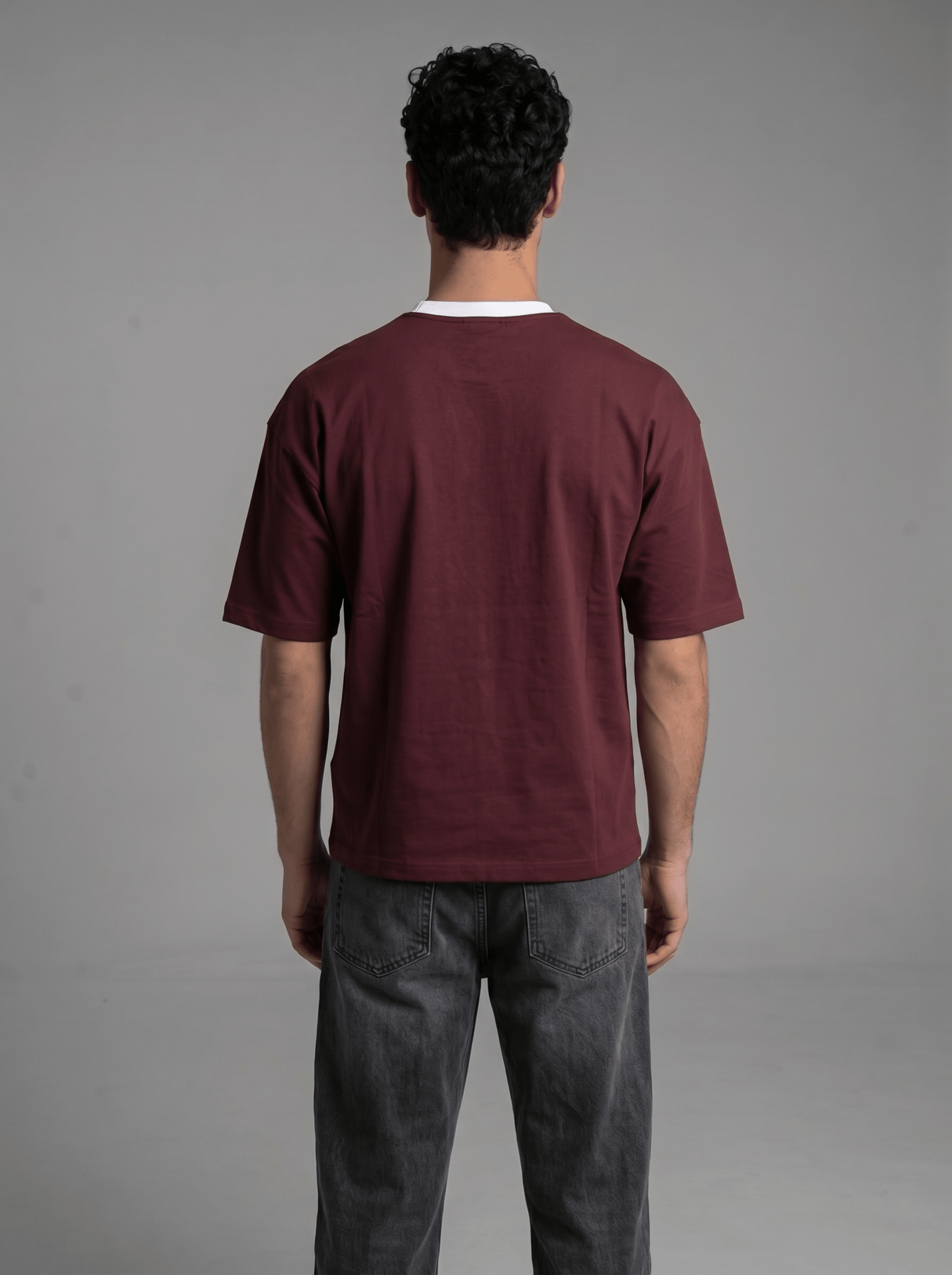 Boxy Tee — Burgundy X White - GREV