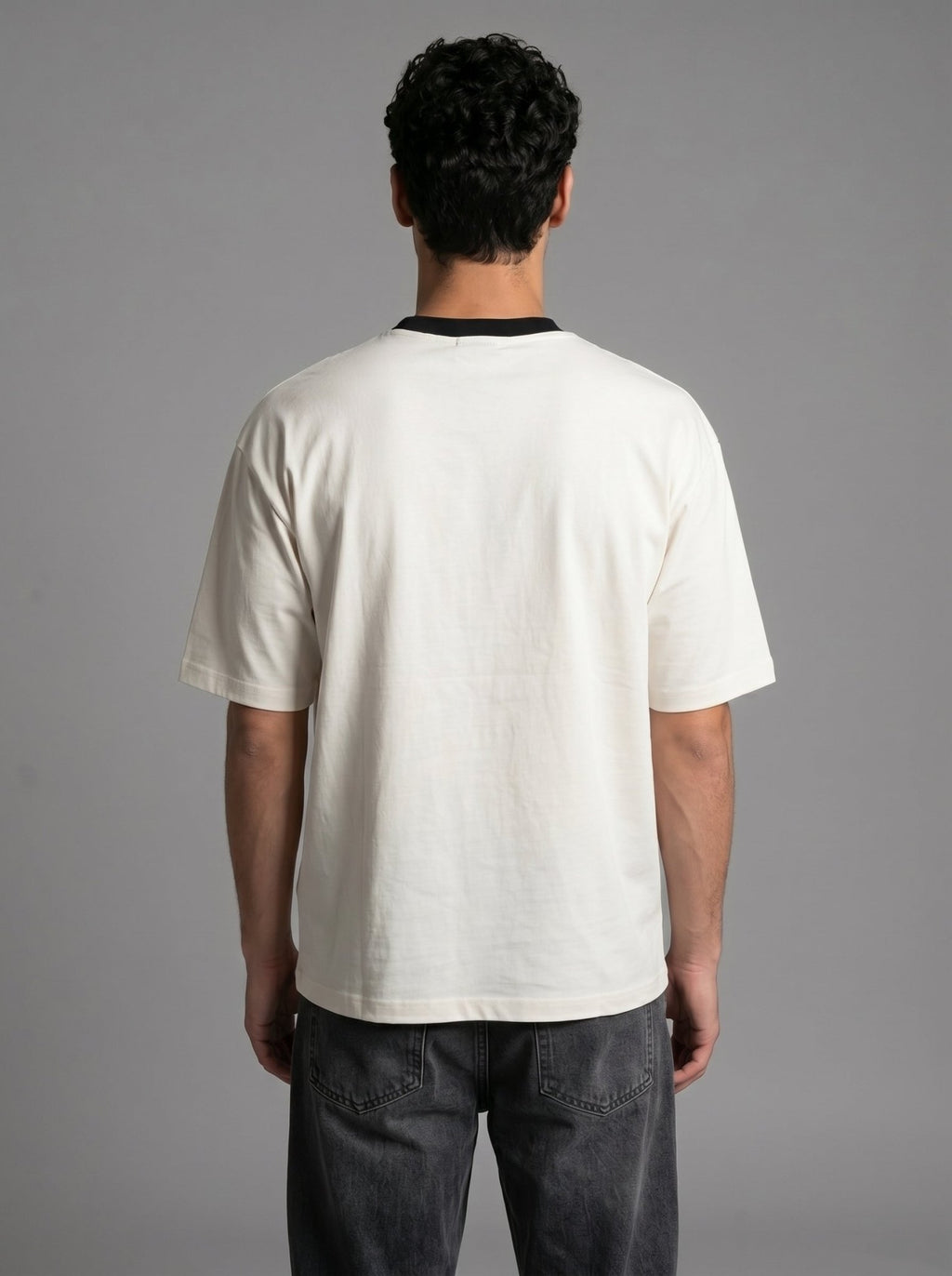Boxy Tee — Off-White X Black - GREV