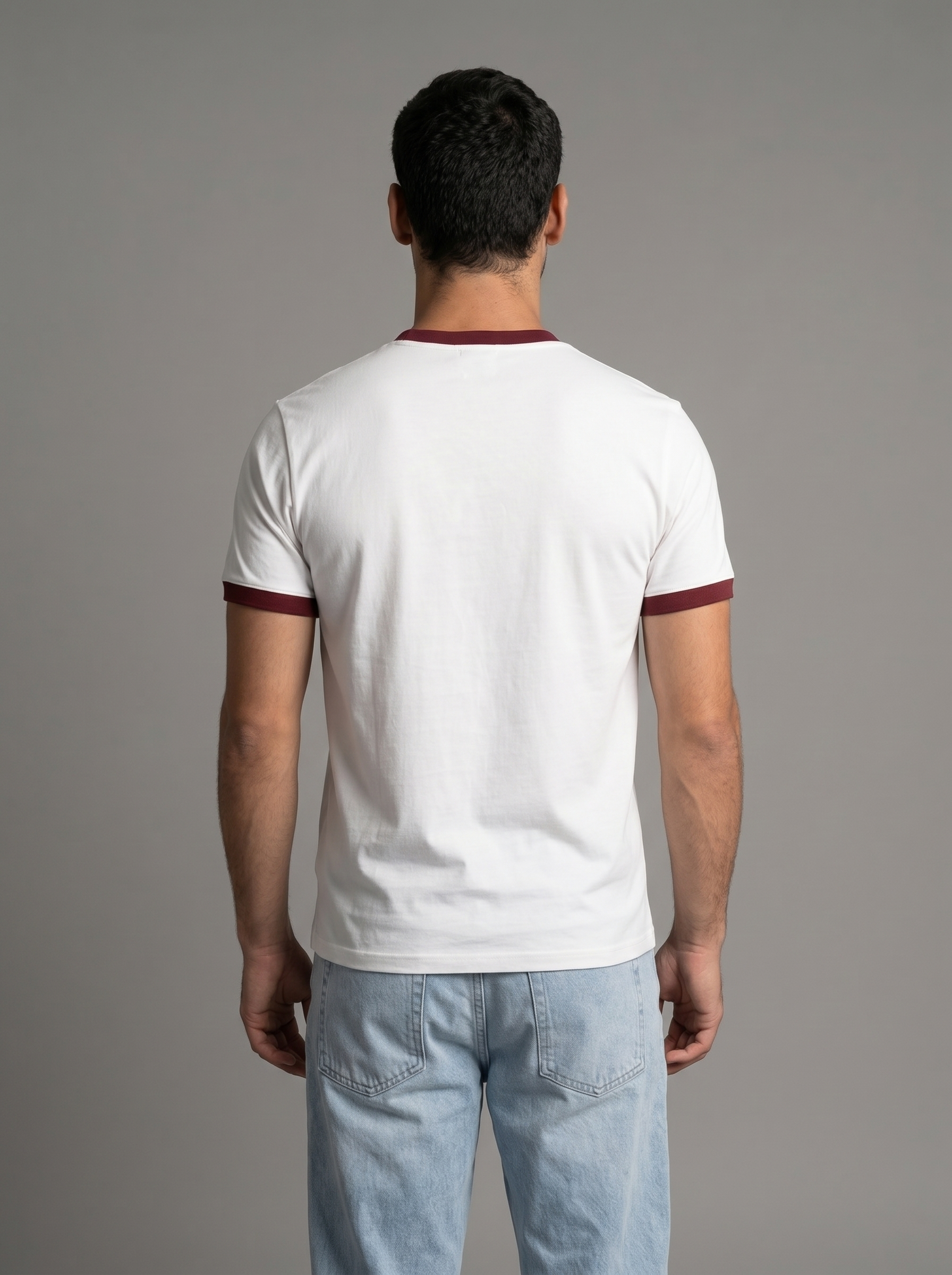 Ringer Tee — Off-White X Burgundy