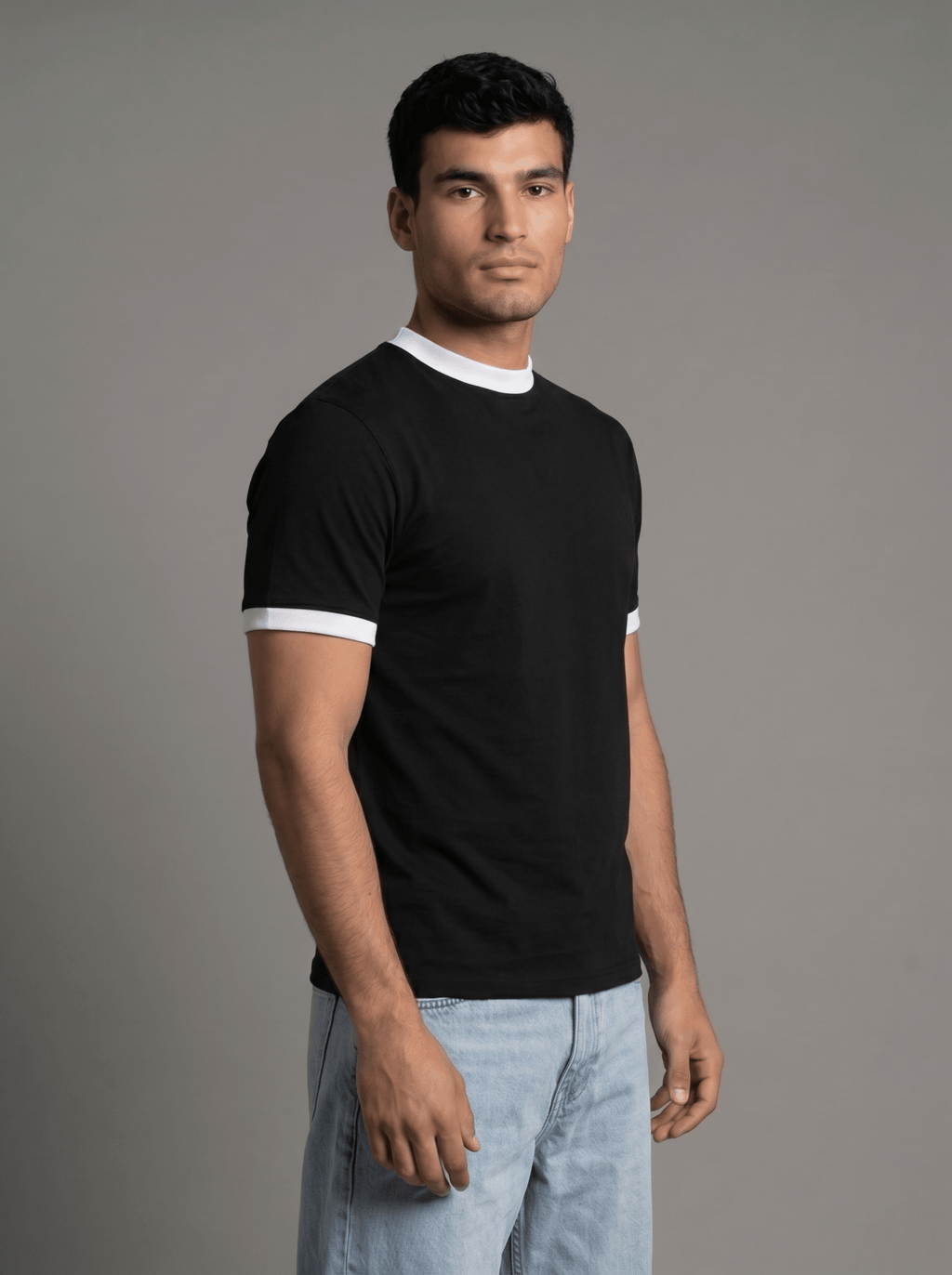 Ringer Tee — Black X White - GREV