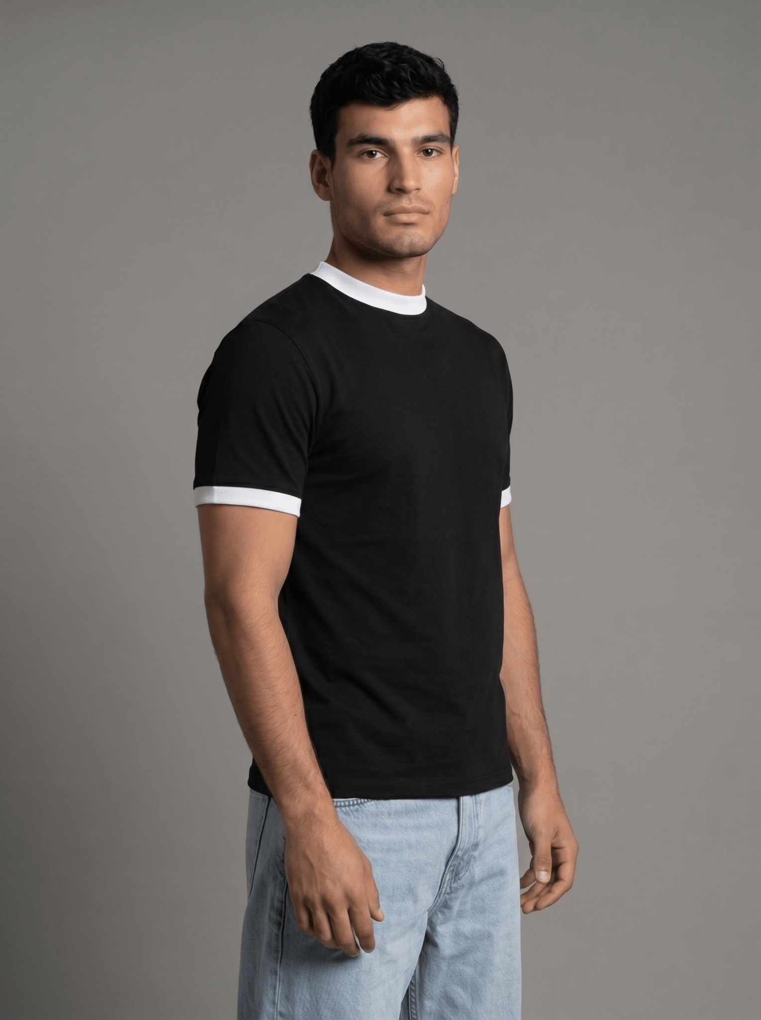 Ringer Tee — Black X White - GREV