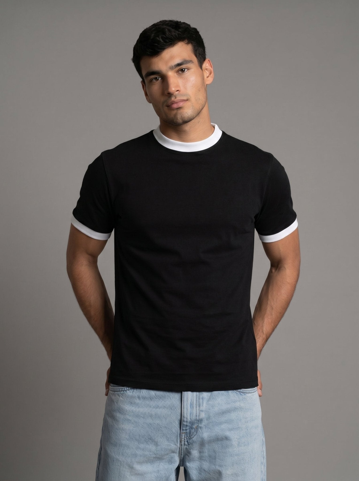 Ringer Tee — Black X White - GREV