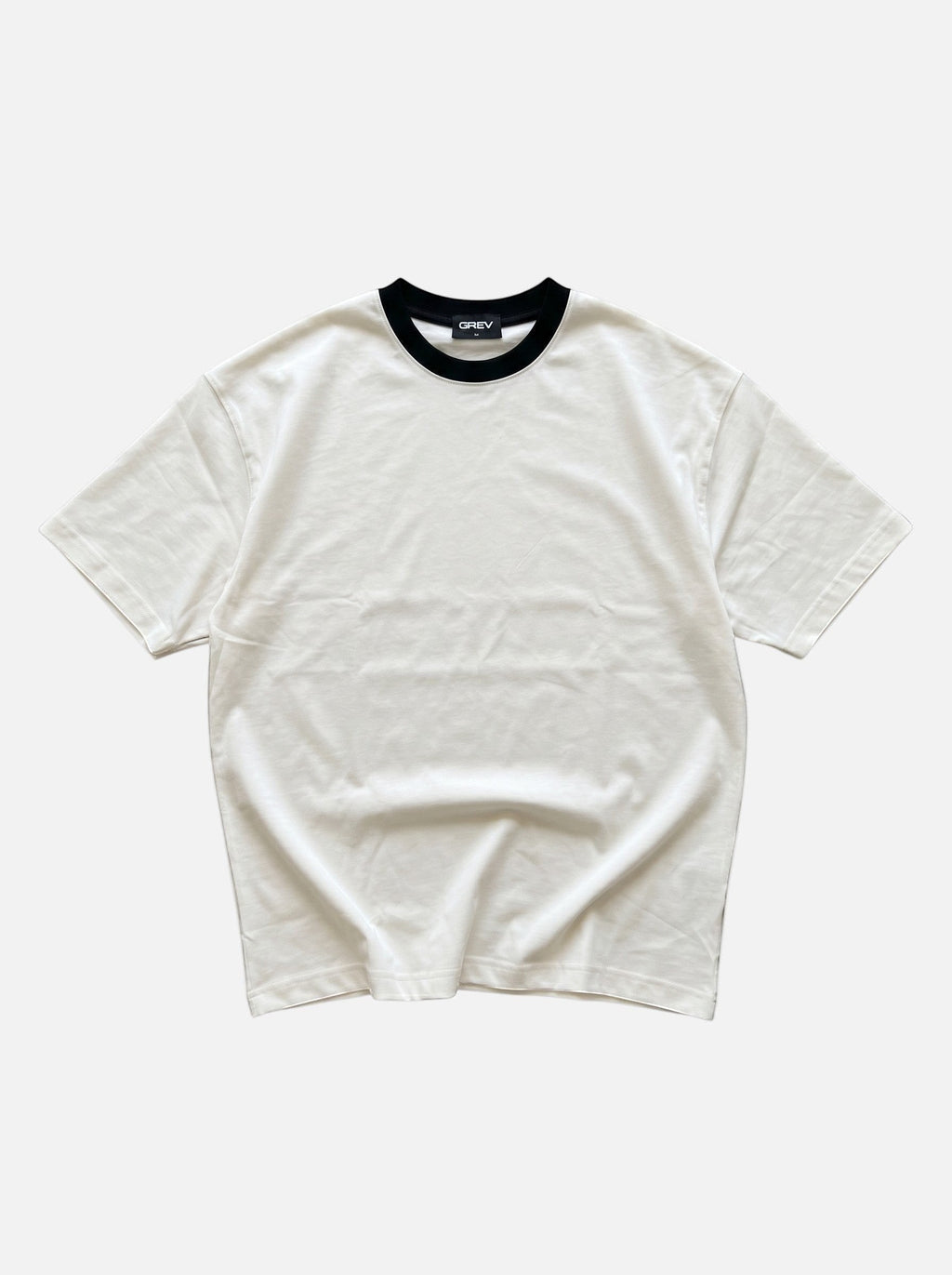 Contrast Collar Boxy Tee — Off-White X Black