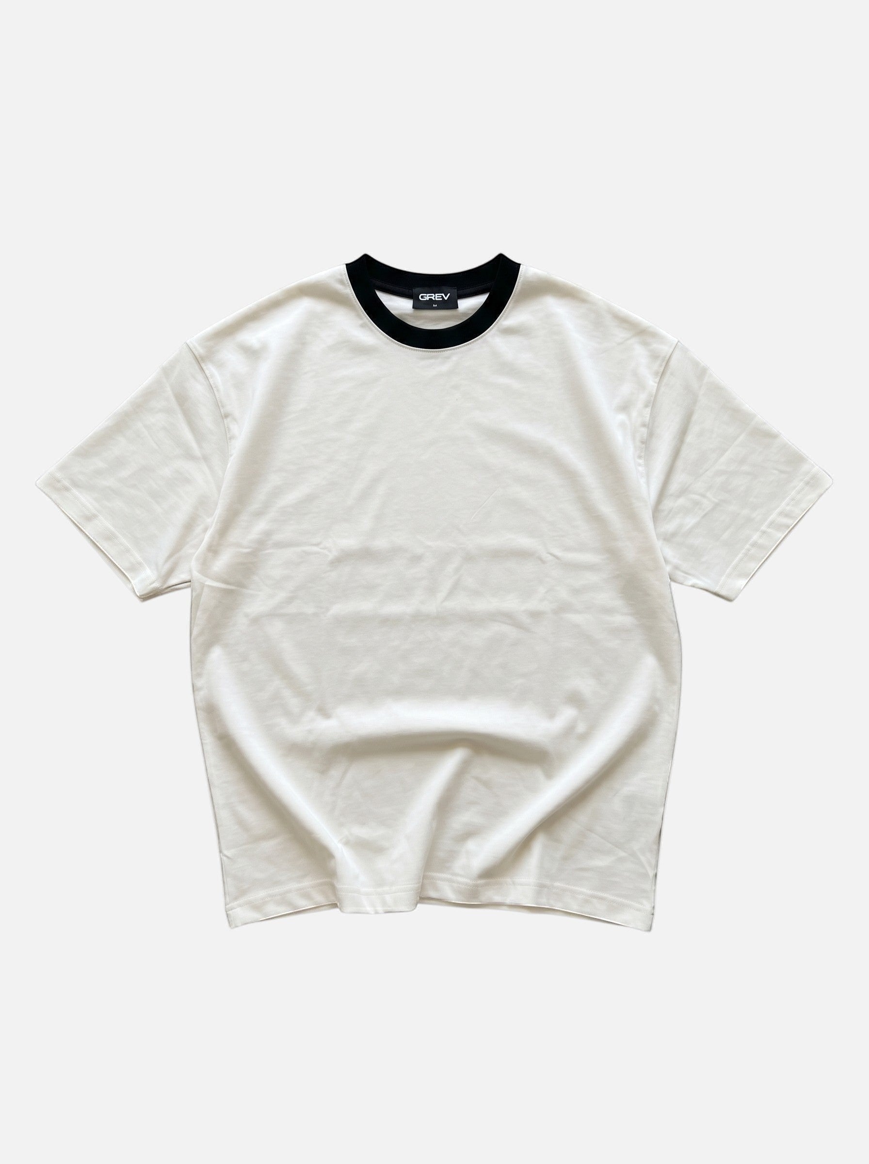 Contrast Collar Boxy Tee — Off-White X Black